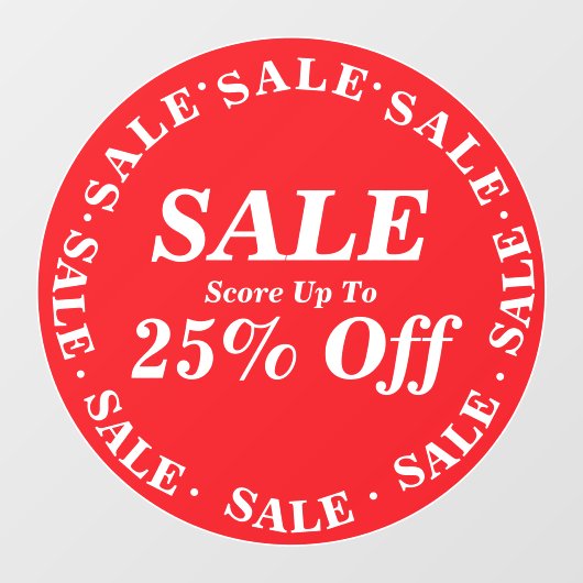 Uitverkoop Winkelruit Bord voor Opruiming - Aangep Raamsticker (Vel)