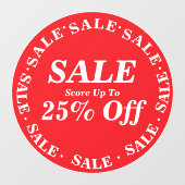 Uitverkoop winkelruit reclamebord voor opruiming - raamsticker (Vel)