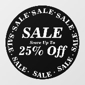 Uitverkoop Winkelruit Teken voor Opruiming - Aange Raamsticker (Vel)