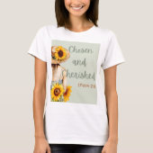 "Uitverkoren en gekoesterd" met bijbelvers en meis T-shirt (Voorkant)