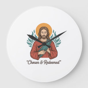 Uitverkoren en Verlossed Christelijk Vintage Jezus Grote Klok