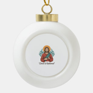 Uitverkoren en Verlossed Christelijk Vintage Jezus Keramische Bal Ornament