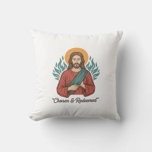 Uitverkoren en Verlossed Christelijk Vintage Jezus Kussen