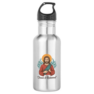 Uitverkoren en Verlossed Christelijk Vintage Jezus Waterfles