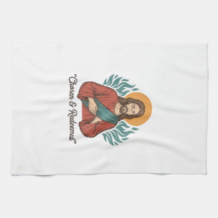 Uitverkoren & Verlossing Christelijke Vintage Jezu Theedoek