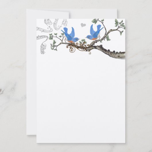  uitvindingen over de bruiloft van blauwvogels kaart (Achterkant)