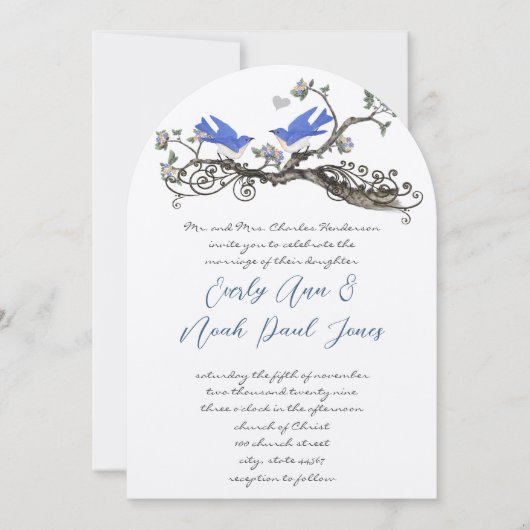 uitvindingen over de bruiloft van blauwvogels kaart (Voorkant)