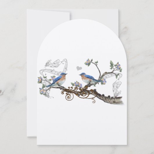 uitvindingen over de bruiloft van blauwvogels kaart (Achterkant)