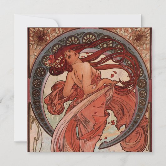  uitvindingen van Alphonse Mucha Dance Kaart (Voorkant)
