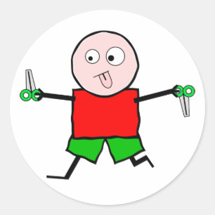 Uitvoeren met schaar ronde sticker