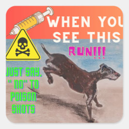 Uitvoeren ticker vierkante sticker