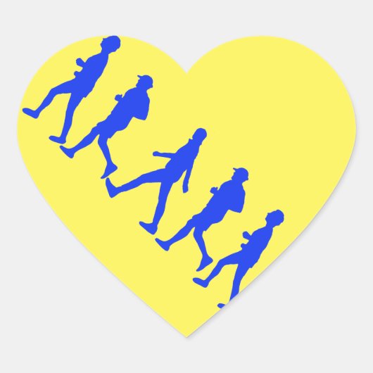 Uitvoeren van joggen hart sticker (Voorkant)