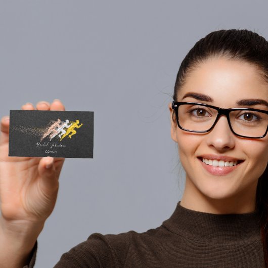 Uitvoeren van sportcoach Athlete Logo Instructor Q Visitekaartje