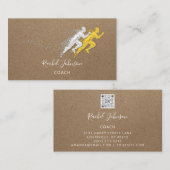 Uitvoeren van sportcoach Atlete Logo Instructor QR Visitekaartje (Voorkant / Achterkant)