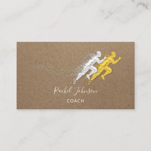 Uitvoeren van sportcoach Atlete Logo Instructor QR Visitekaartje (Voorkant)