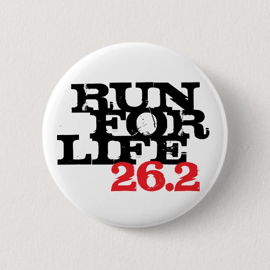 Uitvoeren voor leven 26.2 ronde button 5,7 cm (Voorkant)