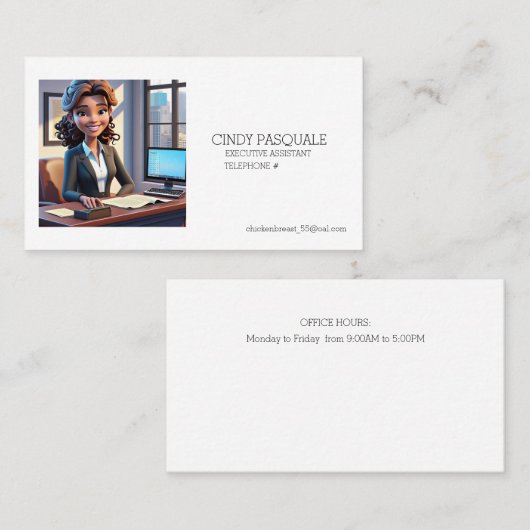 " UITVOEREND ASSISTENT, SECRETARIS " VISITEKAARTJE (Voorkant / Achterkant)