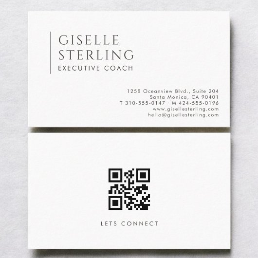 Uitvoerend Coach Modern Professionele QR-code Visitekaartje