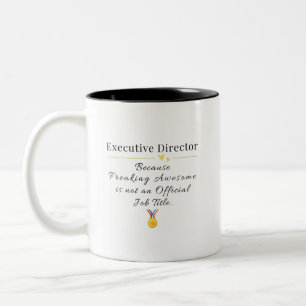 Uitvoerend directeur tweekleurige koffiemok