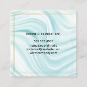 Uitvoerend | Dubbele gouden grens | Silky Drapery Vierkante Visitekaartje (Achterkant)