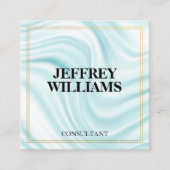 Uitvoerend | Dubbele gouden grens | Silky Drapery Vierkante Visitekaartje (Voorkant)