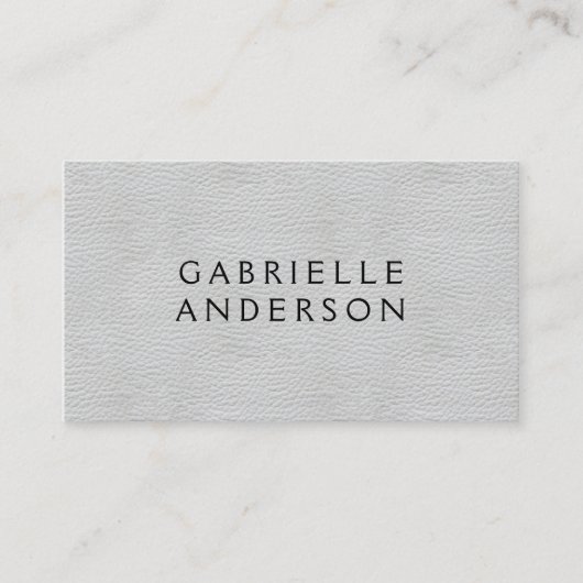 Uitvoerend Elegant Grijs Leer Visitekaartje (Voorkant)