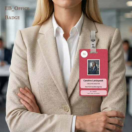 Uitvoerend frambozen karmozijnleren aangepaste ID Badge