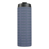 Uitvoerend gestreept blauw thermosbeker (Voorkant)