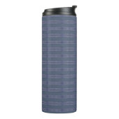 Uitvoerend gestreept blauw thermosbeker (Gedraaid links)