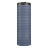 Uitvoerend gestreept blauw thermosbeker (Achterkant)