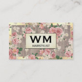 Uitvoerend gouden frame marmeren bloempatroon visitekaartje (Voorkant)