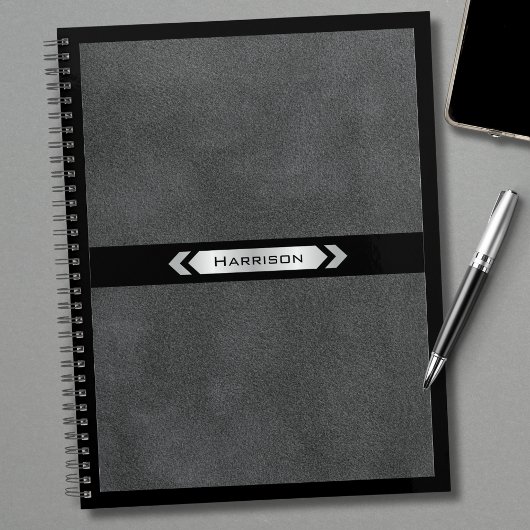 Uitvoerend Gray Black Minimalistisch Naam Professi Planner