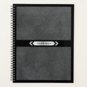 Uitvoerend Gray Black Minimalistisch Naam Professi Planner (Voorkant)