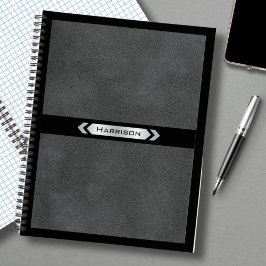 Uitvoerend Gray Black Monogram Journal Notitieboek