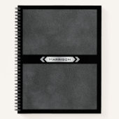 Uitvoerend Gray Black Monogram Journal Notitieboek (Voorkant)