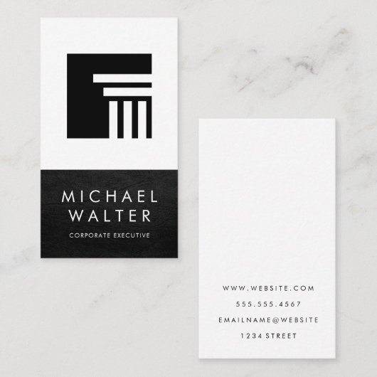 uitvoerend | lederen trim | klassieke pijler visitekaartje (Voorkant / Achterkant)