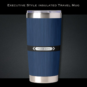 Uitvoerend Marineblauw Monogram Premium Reis Mok Geïsoleerde Drinkbeker