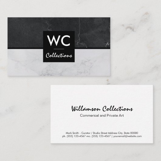 Uitvoerend Marmer Kleurblok Visitekaartje (Voorkant / Achterkant)