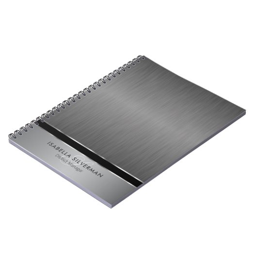 Uitvoerend Monogram - Borststaal Notitieboek (Linkerzijde)