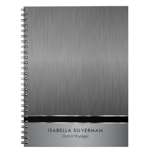 Uitvoerend Monogram - Borststaal Notitieboek (Voorkant)