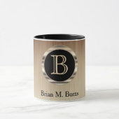 Uitvoerend monogram - Citroenborstelstaal Mok (Midden)