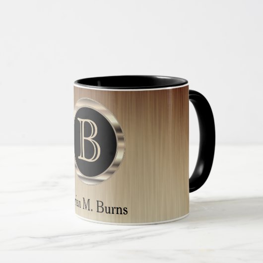 Uitvoerend monogram - Citroenborstelstaal Mok (Voorkant rechts)