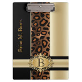 Uitvoerend Monogram luipaard | Champagne Klembord (Voorkant)