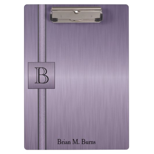 Uitvoerend Monogram Ontwerp - Amethyst Klembord (Voorkant)
