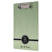 Uitvoerend Monogram - Peridot Brush Steel Klembord (Links)