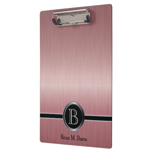 Uitvoerend Monogram - Ruby Brush Steel Klembord (Links)