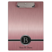 Uitvoerend Monogram - Ruby Brush Steel Klembord (Voorkant)