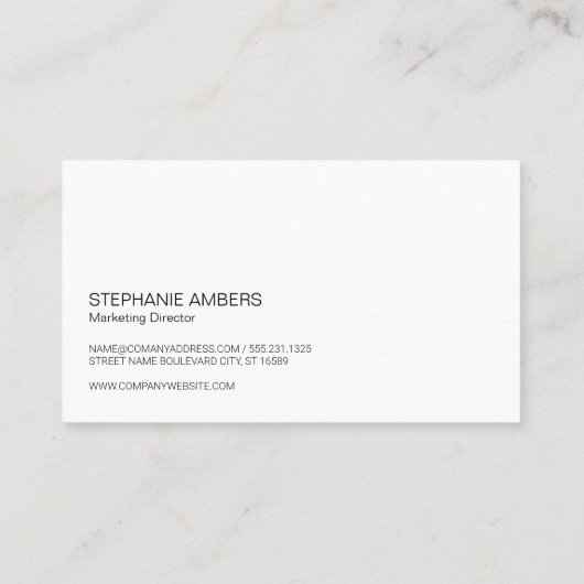 Uitvoerend | Monogram | Slate Corporate Visitekaartje (Achterkant)