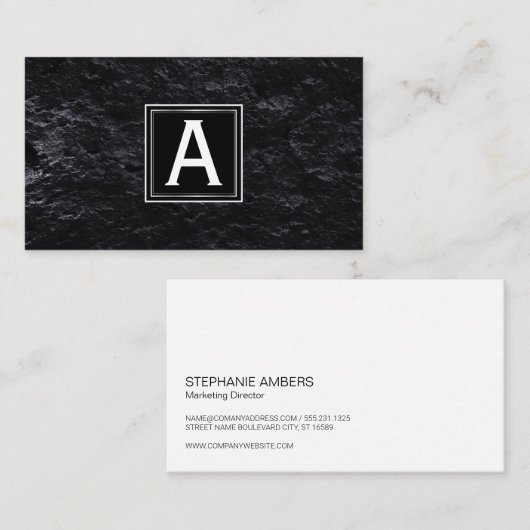 Uitvoerend | Monogram | Slate Corporate Visitekaartje (Voorkant / Achterkant)