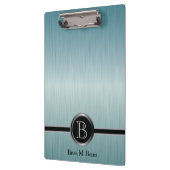 Uitvoerend monogram - Turquoise Brush Steel Klembord (Links)